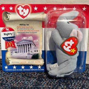 McDonald’s TY teenie beanie baby Righty the elephant.